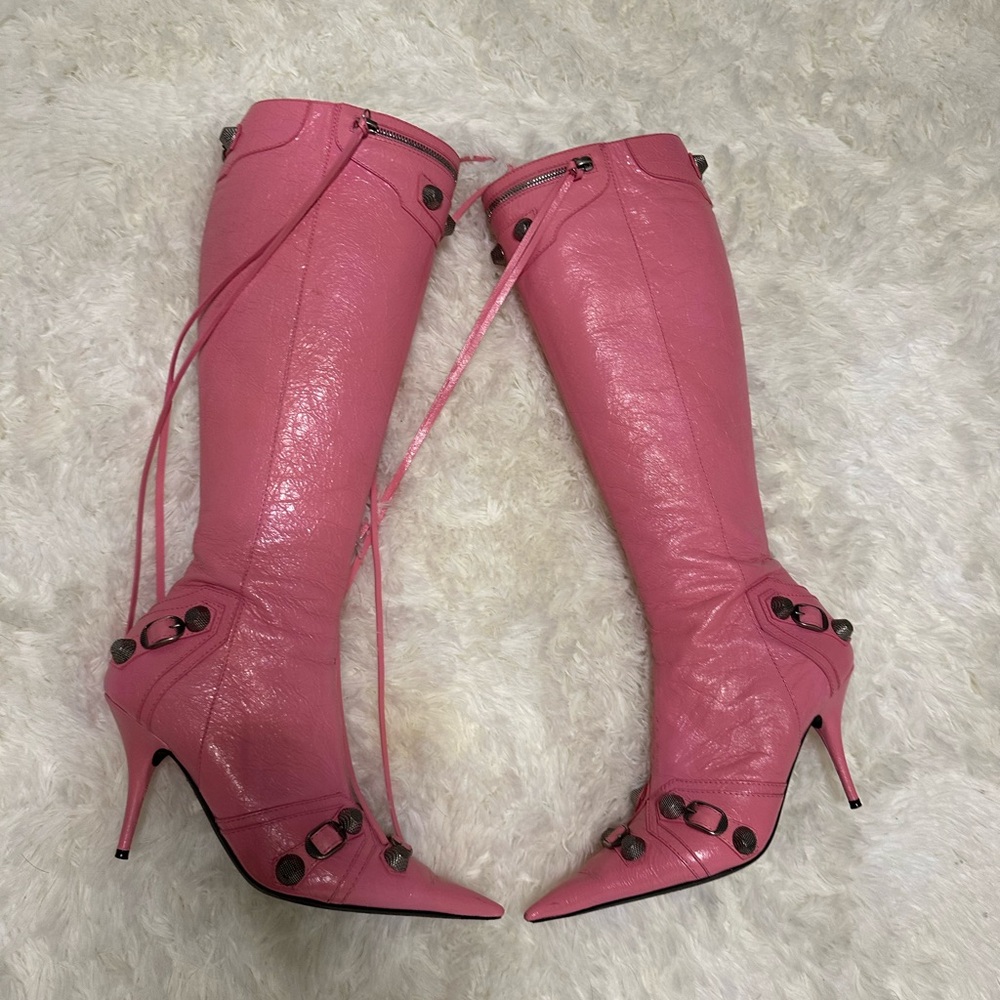 Balenciaga Cagole High Heel Boot Pink 40